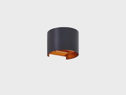 Nivar Round LED Buiten Wandlamp Black/Gold Lindby - Balkon - Modern - Metaal - Rond