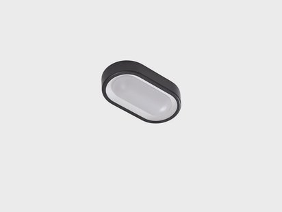 Niniel Oval LED Buiten Plafondlamp Black/White Lindby - Terras - Modern - Kunststof - 1 lamp