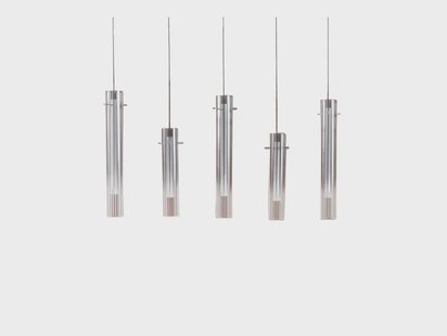 Korvitha 5 LED Hanglamp Smoke/Silver Lucande - Keuken - Modern - Glas - Meerdere lampen