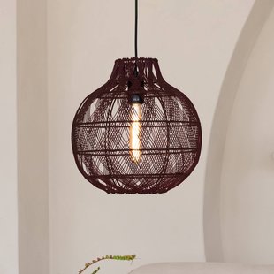 GOOD & MOJO Hanglamp Mendoza, rood, Ø 35 cm, bamboe, E27