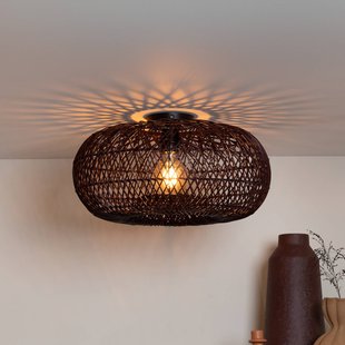 GOOD & MOJO plafondlamp Arizona, rood, Ø 50 cm, bamboe, E27