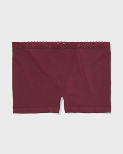 HEMA Damesboxer naadloos micro met kant bordeauxrood (bordeauxrood)