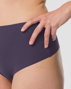 HEMA Damesstring hoge taille micro rib ultimate comfort donkerpaars (donkerpaars)