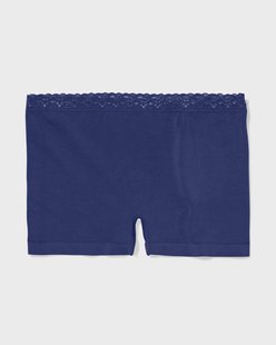HEMA Damesboxer naadloos micro met kant donkerblauw (donkerblauw)
