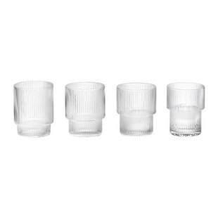 Ferm Living Ripple Drinkglazen Set van 4 - Clear