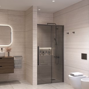 Nisdeur Sanivo Nova Soft Close 120x200 cm Gunmetal Rookglas Nano 8 mm