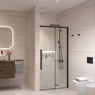 Nisdeur Sanivo Nova Soft Close 130x200 cm Mat Zwart Helder Nano 8 mm