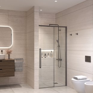 Nisdeur Sanivo Nova Soft Close 160x200 cm Gunmetal Helder Nano 8 mm