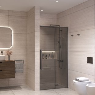 Nisdeur Sanivo Nova Soft Close 110x200 cm Gunmetal Rookglas Nano 8 mm