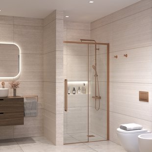 Nisdeur Sanivo Nova Soft Close 100x200 cm Geborsteld Brons Helder Nano 8 mm