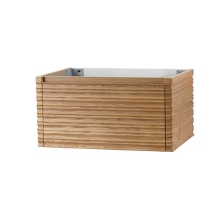 Wastafelonderkast BWS Karina 1 Lade Greeploos Soft Close 79x40x52 cm Licht Noten