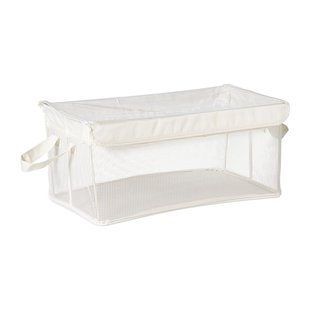 Opbergmand met handvatten - wit - 25x44x20 cm