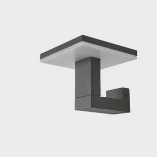 Olesia Buiten Wandlamp Dark Grey/Opal Lucande - Terras - Modern - Aluminium - 1 lamp