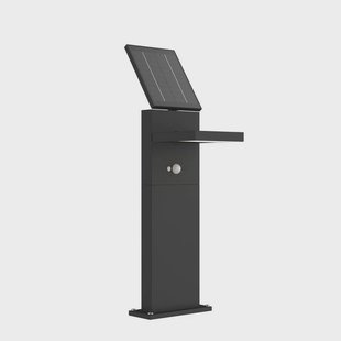 Silvan LED Tuinlamp H60 w/Sensor Graphite Lucande - Modern - Aluminium - Hoekig