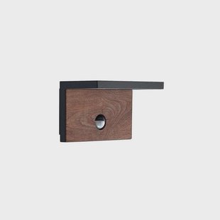 Lignus Buiten Wandlamp w/Sensor Dark Grey/Wood Lucande - Modern - Metaal - 1 lamp