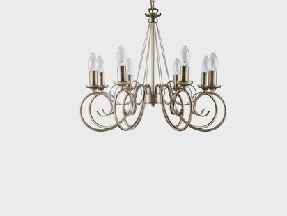 Marnia 8 Kroonluchter Antique Brass Lindby - Woonkamer - Antiek - Metaal - Meerdere lampen