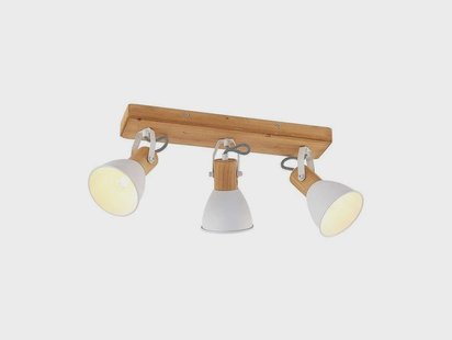 Merela 3 Plafondlamp Wood/White Lindby - Woonkamer - Scandinavisch - Hout - Meerdere lampen