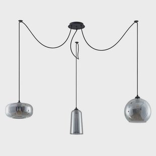 Zyli 3 Hanglamp Smoke Lucande - Woonkamer - Vintage / Retro - Glas - Meerdere lampen