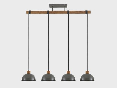 Durbis 4 Hanglamp Dark Grey/Wood Lindby - Keuken - Vintage / Retro - Hout - Meerdere lampen