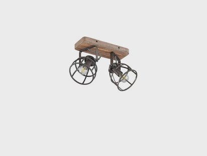 Rutger 2 Plafondlamp Wood/Black Lindby - Woonkamer - Vintage / Retro - Hout - Meerdere lampen