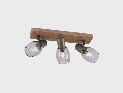 Ineska 3 Square Plafondlamp Smoke/Wood Lindby - Woonkamer - Scandinavisch - Hout - Meerdere lampen