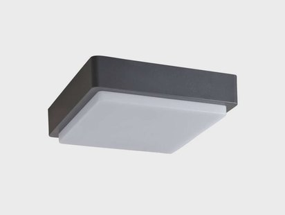 Nermin LED buiten plafondlamp, 22 cm, IP65, hoekig Lindby - Modern - Kunststof