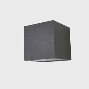 Merjem Big Up/Down Buiten Wandlamp IP54 Dak Grey Lucande - Balkon - Modern - Aluminium - Hoekig
