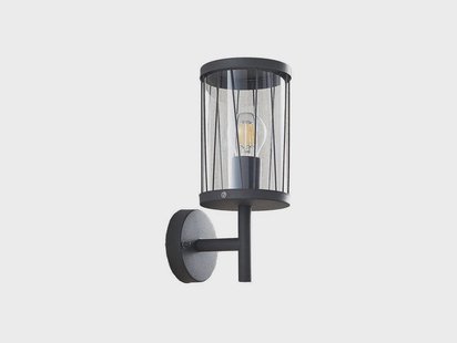 Yonan Buiten Wandlamp Dark Grey/Clear Lindby - Modern - Metaal - 1 lamp