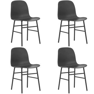 Normann Copenhagen Set Aanbieding Form Steel Stoel (4x) Zwart