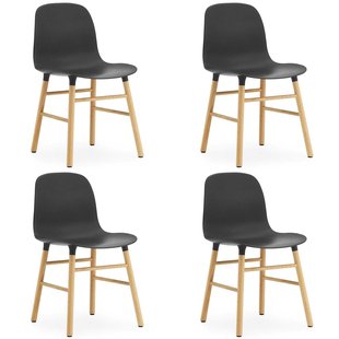Normann Copenhagen Set Aanbieding Form Oak Stoel (4x) Zwart