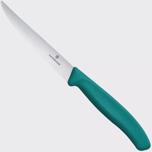 Victorinox Swiss Classic Steak & Pizza Knife 6.7234.C1 Wavy, Green, gekarteld steakmes