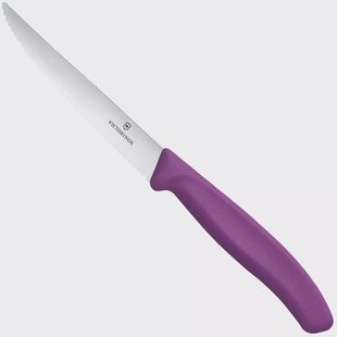 Victorinox Swiss Classic Steak & Pizza Knife 6.7235.C1 Wavy, Purple, gekarteld steakmes