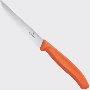 Victorinox Swiss Classic Steak & Pizza Knife 6.7239.C1 Wavy, Orange, gekarteld steakmes