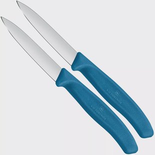Victorinox Swiss Classic 6.7602.2C1 Straight, Blue, set van 2 groentemesjes, 8 cm
