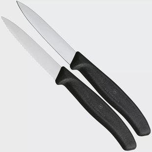Victorinox Swiss Classic 6.7693.2 Straight/Wavy, Black, set van 2 groentemesjes, 8 cm