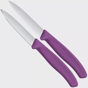 Victorinox Swiss Classic 6.7695.2C1 Straight/Wavy, Purple, set van 2 groentemesjes, 8 cm