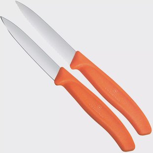 Victorinox Swiss Classic 6.7699.2C1 Straight/Wavy, Orange, set van 2 groentemesjes, 8 cm