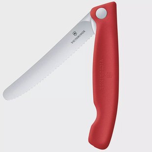 Victorinox Swiss Classic Picnic Knife 6.7831.FC1 Wavy, Red, vouwbaar gekarteld groentemes