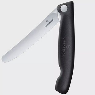 Victorinox Swiss Classic Picnic Knife 6.7833.F Wavy, Black, vouwbaar gekarteld groentemes