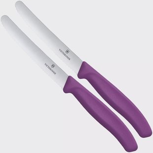 Victorinox Swiss Classic 6.7835.2C1 Tomato & Table Knife, Wavy, Purple, set van 2 tomatenmessen