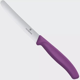 Victorinox Swiss Classic 6.7835.C1 Tomato & Table Knife, Wavy, Purple, gekarteld tomatenmes