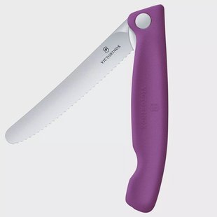 Victorinox Swiss Classic Picnic Knife 6.7835.FC1 Wavy, Purple, vouwbaar gekarteld groentemes