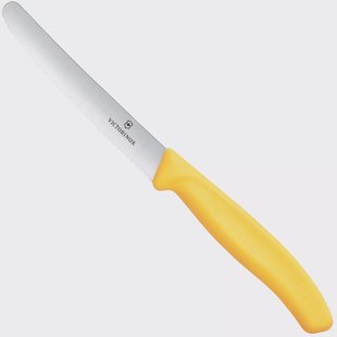 Victorinox Swiss Classic 6.7838.C1 Tomato & Table Knife, Wavy, Yellow, gekarteld tomatenmes