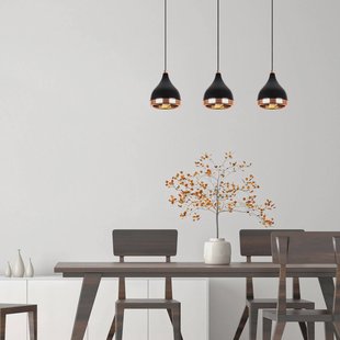 Opviq Hanglamp Yildo, lengte 65 cm, zwart/koper, metaal