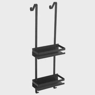 XIVADA Doucherek Zica - Met ophanghaken - Rvs - 2 Laags - Zwart