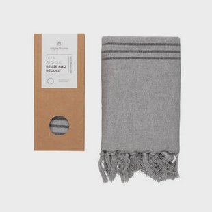 Originalhome Multifunctionele handdoek S - Grijs| Zwarte streep