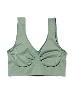 HEMA Niet voorgevormde top zonder beugel naadloos groen (groen)