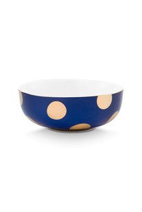 Pip Studio Set/2 Kommen Dot Delight Navy/Goud 15cm