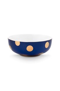 Pip Studio Set/2 Kommen Dot Delight Navy/Goud 20cm