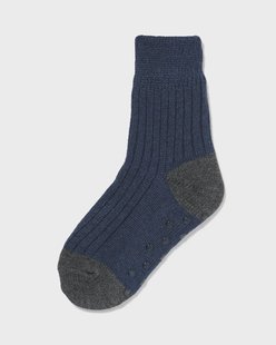 HEMA Kinderhuissokken rib fleece donkerblauw (donkerblauw)